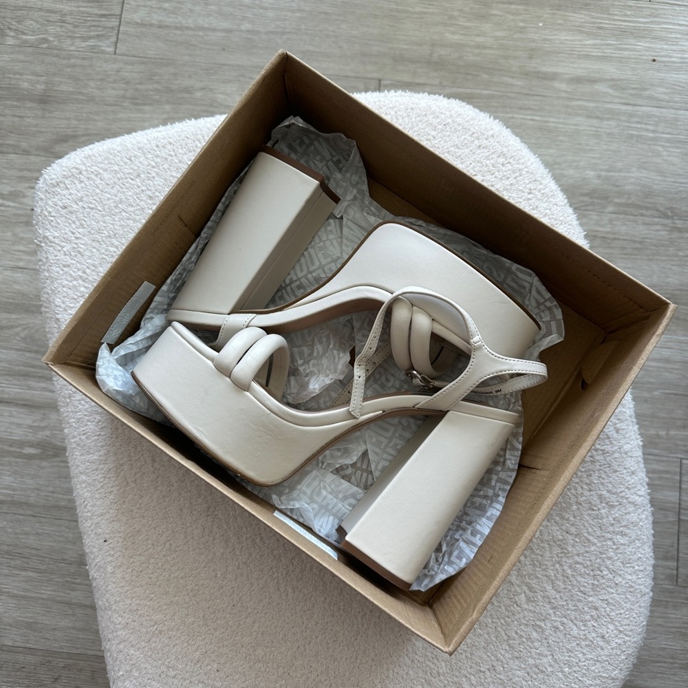 Steve Madden Cream Platform Block Heels
